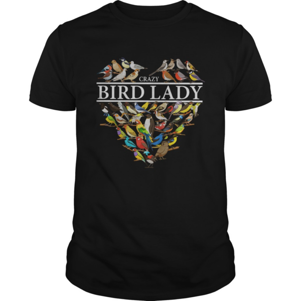Love Crazy bird lady heart shirt
