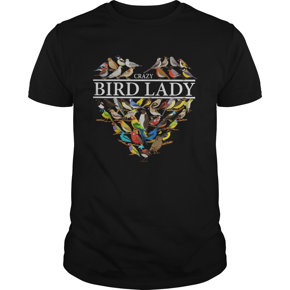 Love Crazy bird lady heart shirt Love Crazy bird lady heart shirt
