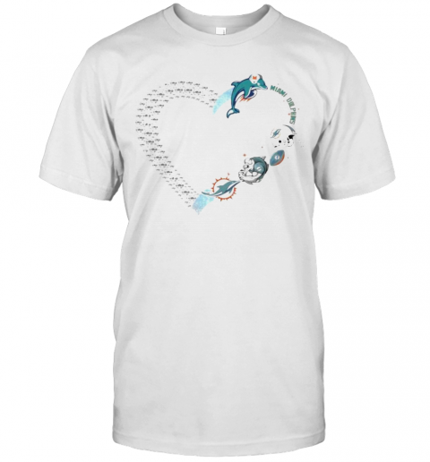 Love Miami Dolphins Football Heart Diamond T-Shirt Love Miami Dolphins Football Heart Diamond T-Shirt