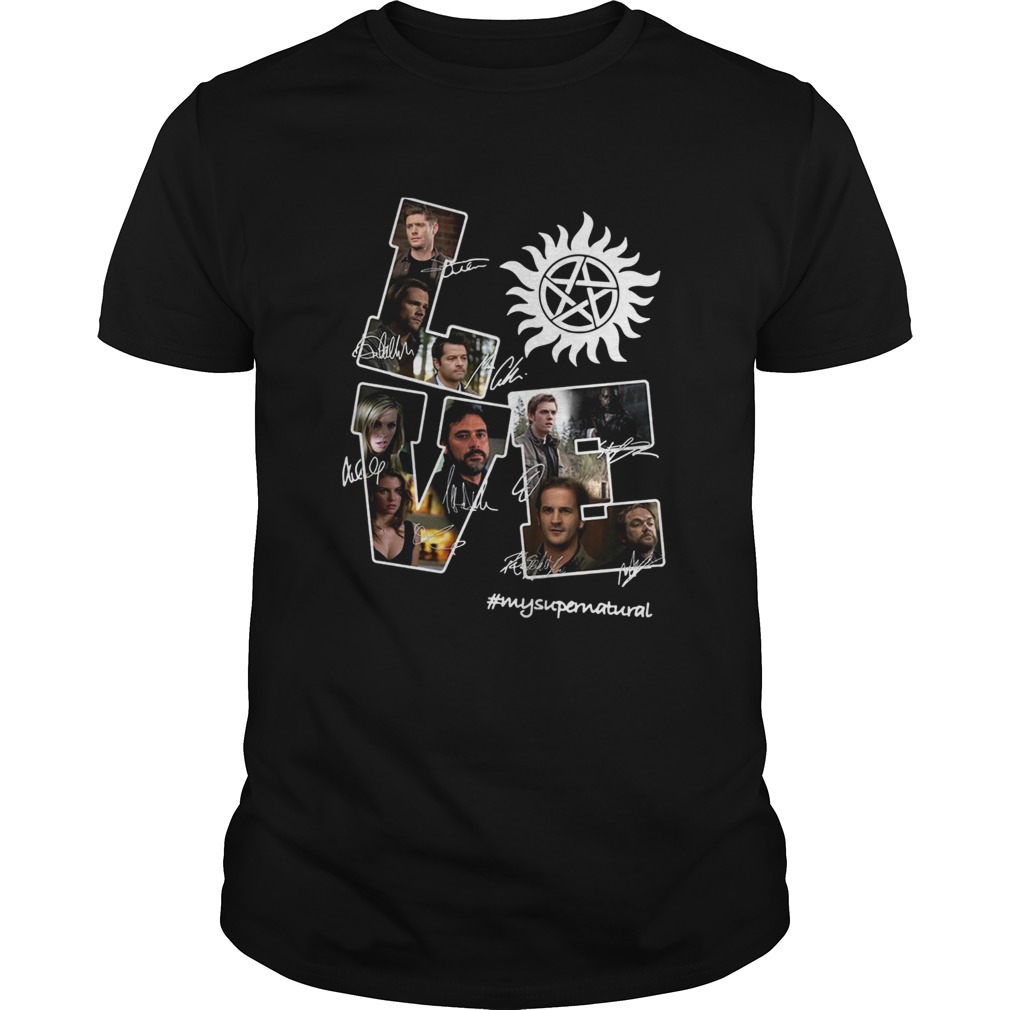 Love Supernatural all members signature shirt Love Supernatural all members signature shirt