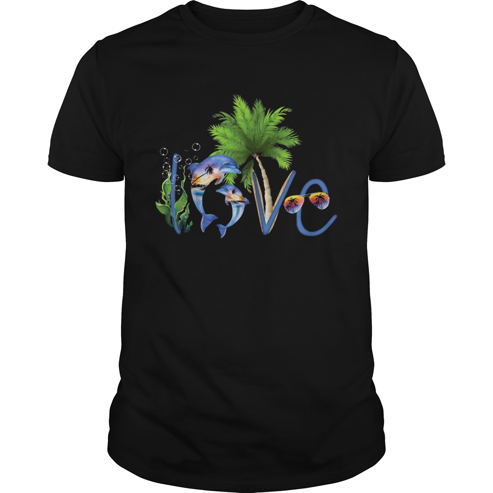 Love dolphin ocean coconut tree shirt Love dolphin ocean coconut tree shirt