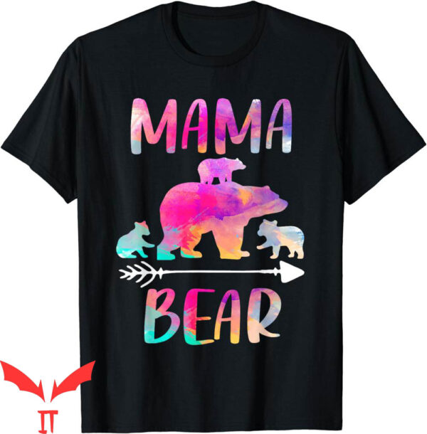Mama Bear T-Shirt Matching Family Outfits Funny Three Cubs