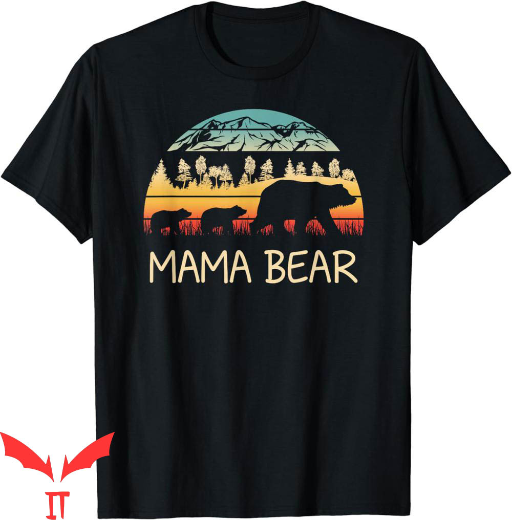 Mama Bear T-Shirt With 2 Cubs Retro Mountains Mother's Day Mama Bear T-Shirt With 2 Cubs Retro Mountains Mother's Day
