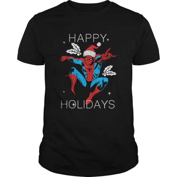 Marvel SpiderMan Happy Holidays Santa Christmas shirt