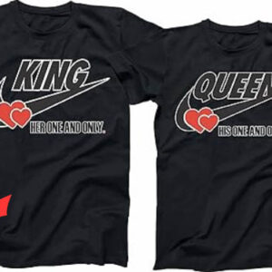 Matching Couple T-shirt King and Queen Couples T-shirt