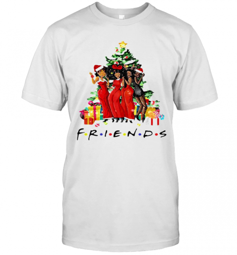 Merry Christmas Friends Black Woman T-Shirt Merry Christmas Friends Black Woman T-Shirt
