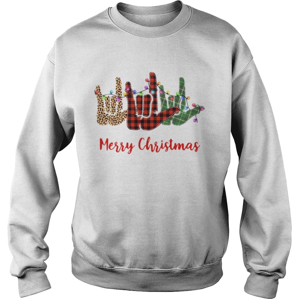 Merry christmas hand sign language leopard shirt Merry christmas hand sign language leopard shirt