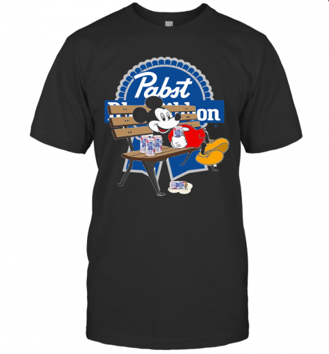 Mickey Mouse Drink Pabst Blue Ribbon T-Shirt Mickey Mouse Drink Pabst Blue Ribbon T-Shirt