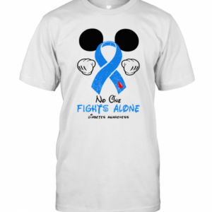 Mickey Mouse No One Fights Alone Diabetes Awareness T-Shirt