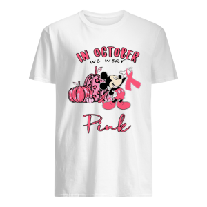 Mickey mouse and pumpkin in october we wear pink shirt