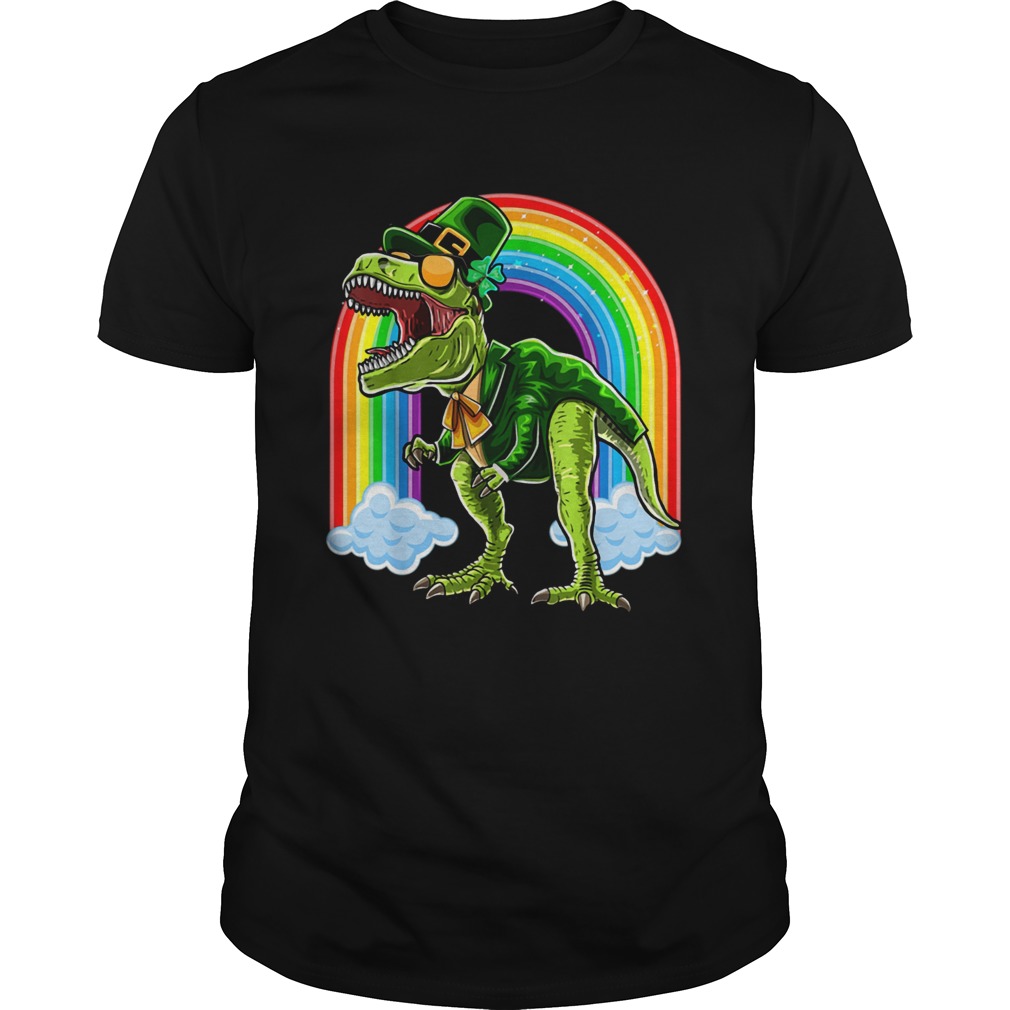 Nice St Patricks Day T Rex Dinosaur Leprechaun Rainbow shirt Nice St Patricks Day T Rex Dinosaur Leprechaun Rainbow shirt