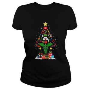 Nurse Christmas tree and gift shirt 4