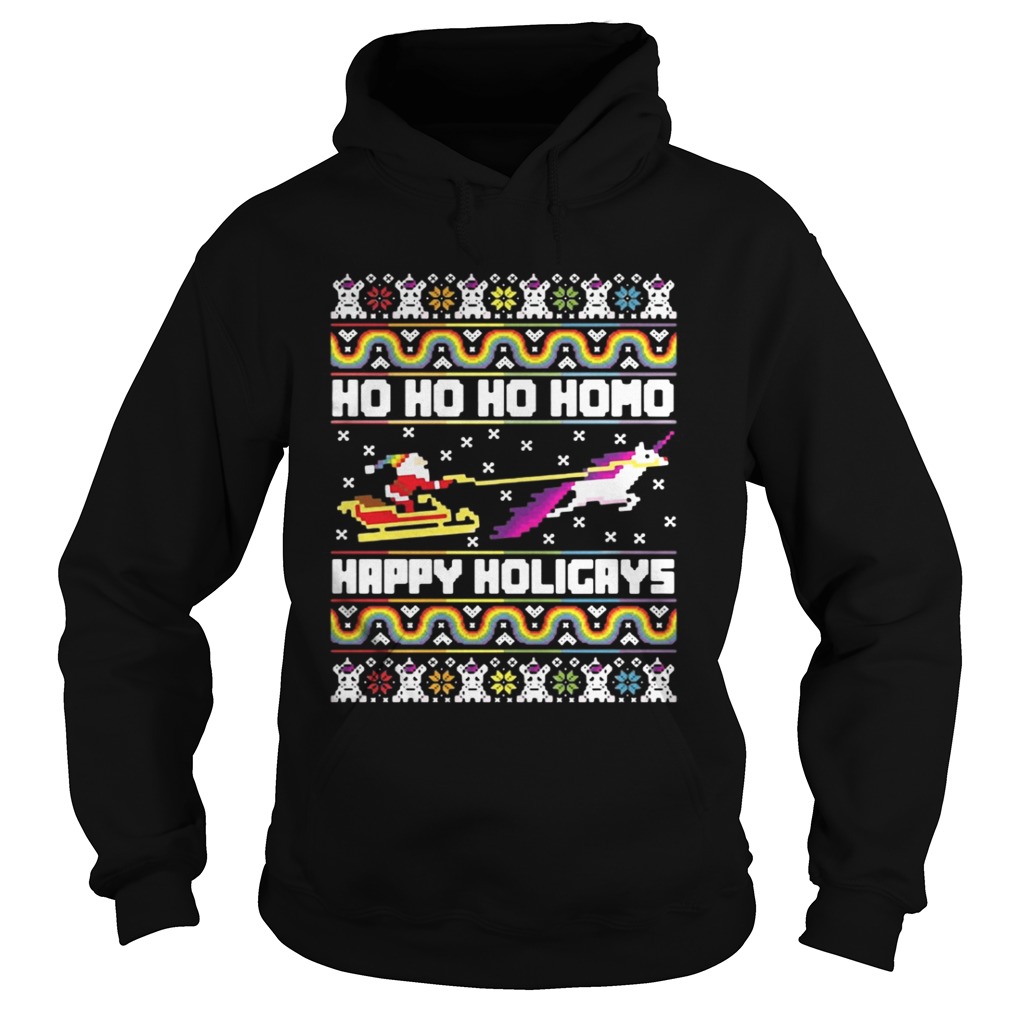 Official Santa riding unicorn Ho Ho Ho Homo happy holidays shirt Official Santa riding unicorn Ho Ho Ho Homo happy holidays shirt