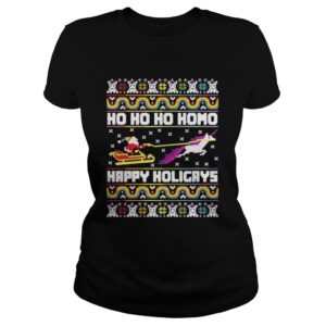 Official Santa riding unicorn Ho Ho Ho Homo happy holidays shirt