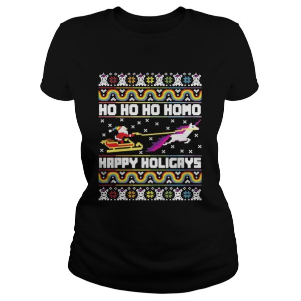 Official Santa riding unicorn Ho Ho Ho Homo happy holidays shirt