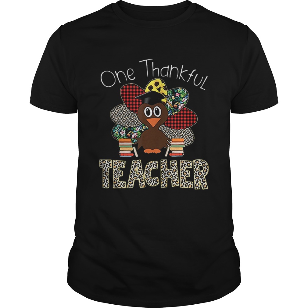 One Thankful Teacher Turkey Leopard Thanksgiving shirt One Thankful Teacher Turkey Leopard Thanksgiving shirt