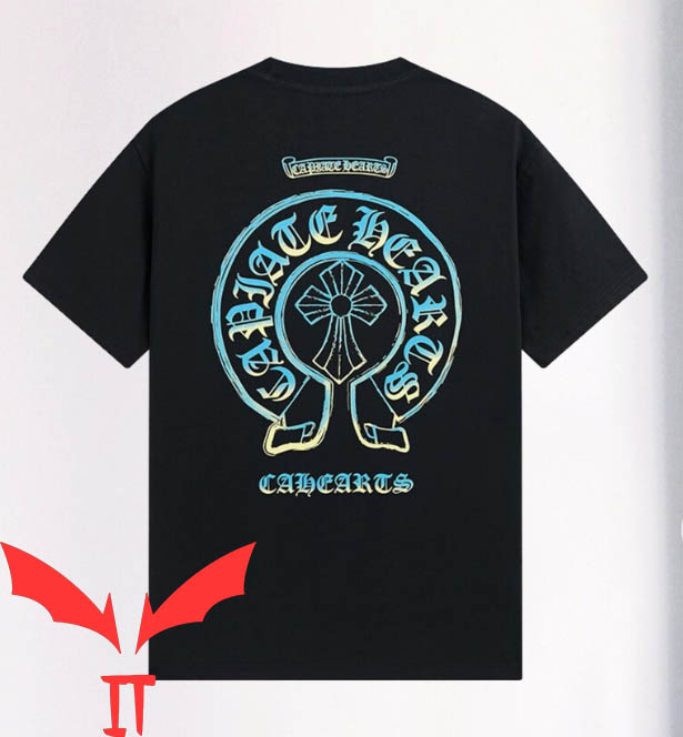 Orange Chrome Heart T-shirt Chrome Heart Gothic Style Shirt Orange Chrome Heart T-shirt Chrome Heart Gothic Style Shirt