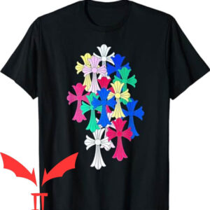 Orange Chrome Heart T-shirt Hearts Multi Color Cross Cemetery