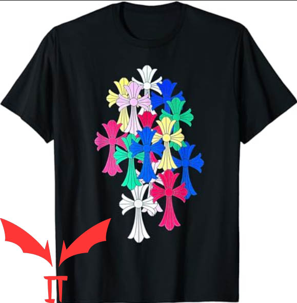 Orange Chrome Heart T-shirt Hearts Multi Color Cross Cemetery Orange Chrome Heart T-shirt Hearts Multi Color Cross Cemetery