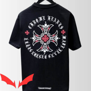 Orange Chrome Heart T-shirt Y2K Vibes Chrome Hearts Style