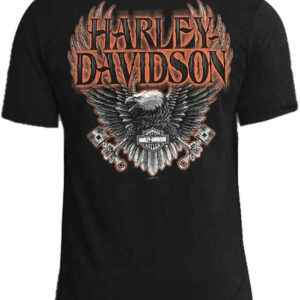 Orange Harley Davidson T-Shirt Eagle Piston T-Shirt Trending
