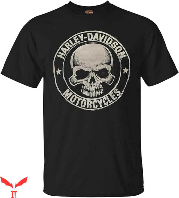 Orange Harley Davidson T-Shirt Smoke Grey Graphic T-Shirt