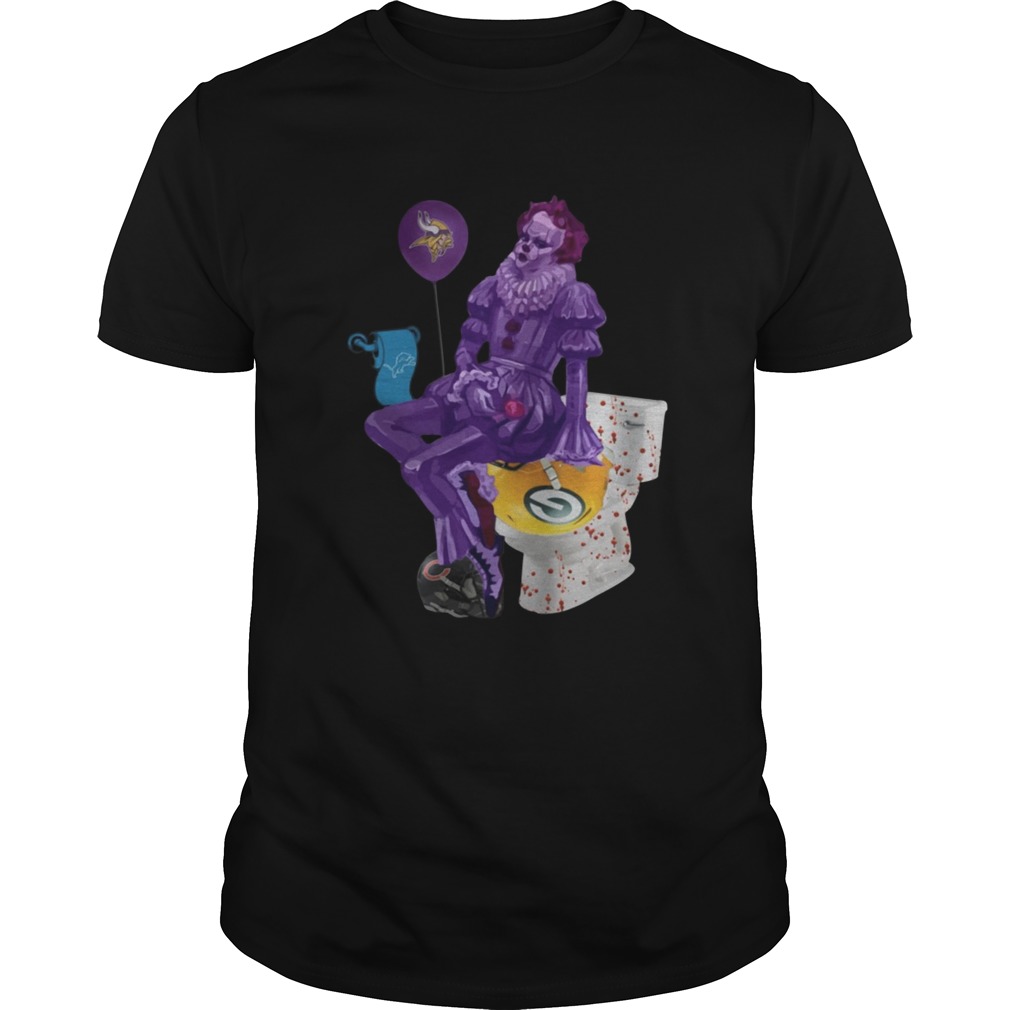 Pennywise Minnesota Vikings Toilet Green Bay Packers Shirt Pennywise Minnesota Vikings Toilet Green Bay Packers Shirt