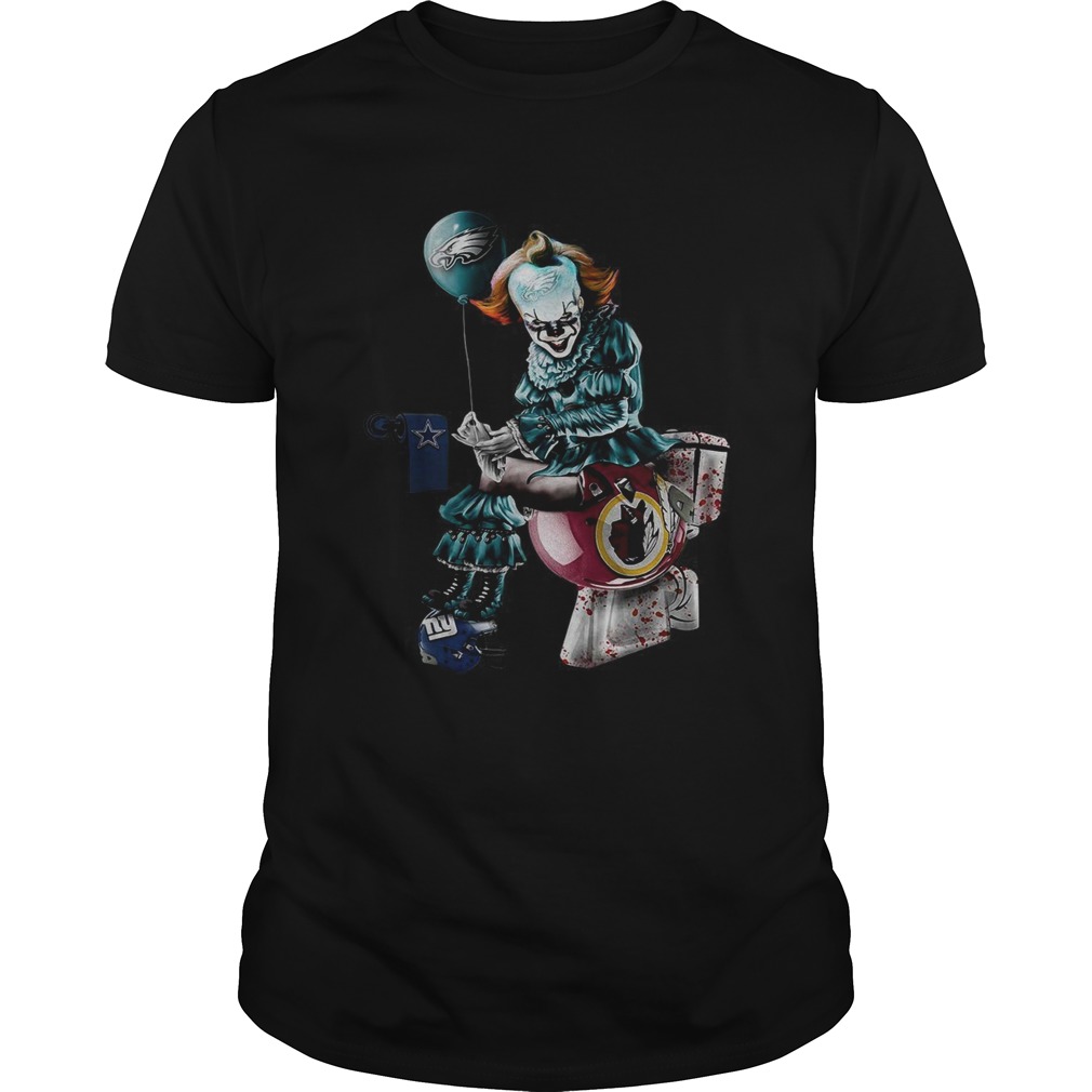 Pennywise Philadelphia Eagles Dallas Cowboys New York Giants and Washington Redskins toilet shirt Pennywise Philadelphia Eagles Dallas Cowboys New York Giants and Washington Redskins toilet shirt