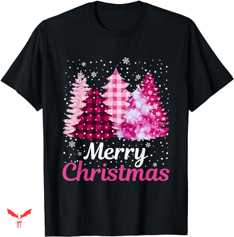 Pink Christmas T-shirt Merry Christmas Pink Pink Christmas T-shirt Merry Christmas Pink