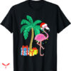 Pink Christmas T-shirt Pink Flamingo Christmas