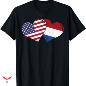 Pink Von Dutch T-shirt Flag Heart