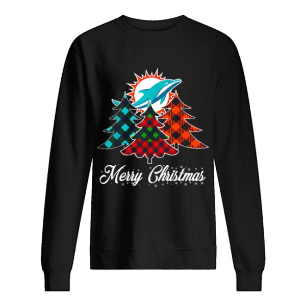Pretty Merry Christmas Tree Football Team Miami-Dolphin Fan shirt