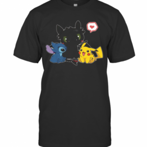 Pretty Stick Night Fury And Pikachu Cute Friendship T-Shirt