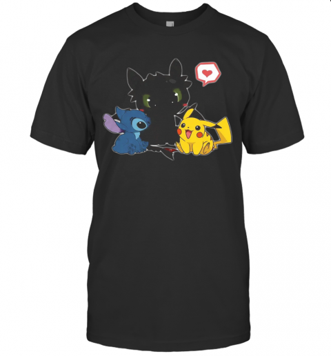 Pretty Stick Night Fury And Pikachu Cute Friendship T-Shirt Pretty Stick Night Fury And Pikachu Cute Friendship T-Shirt