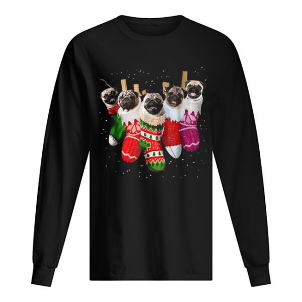 Pug Christmas Socks Funnys Xmas Vintage Cute Gift T-Shirt