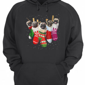 Pug Christmas Socks Funnys Xmas Vintage Cute Gift T Shirt 3