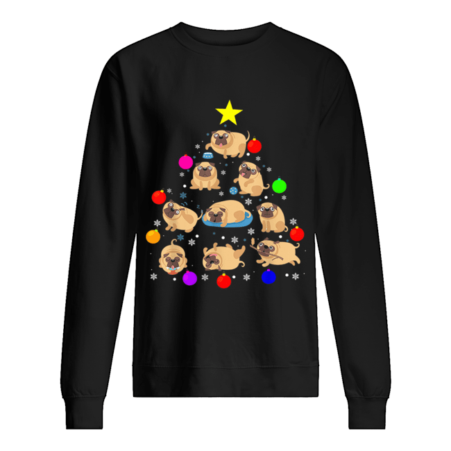 Pug Dog Christmas Tree T Shirt Ornament Decor Gift T-Shirt Pug Dog Christmas Tree T Shirt Ornament Decor Gift T-Shirt