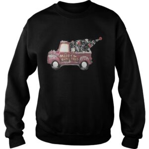 Red vintage truck with Christmas tree Tee Shirt 3