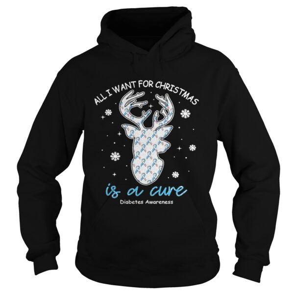 Reindeer All I Want For Christmas Is A Cure Diabetes Awareness Christmas shirt