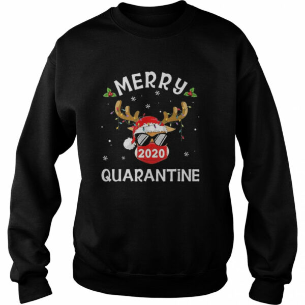 Reindeer Face Mask Merry Christmas Quarantine 2020 shirt