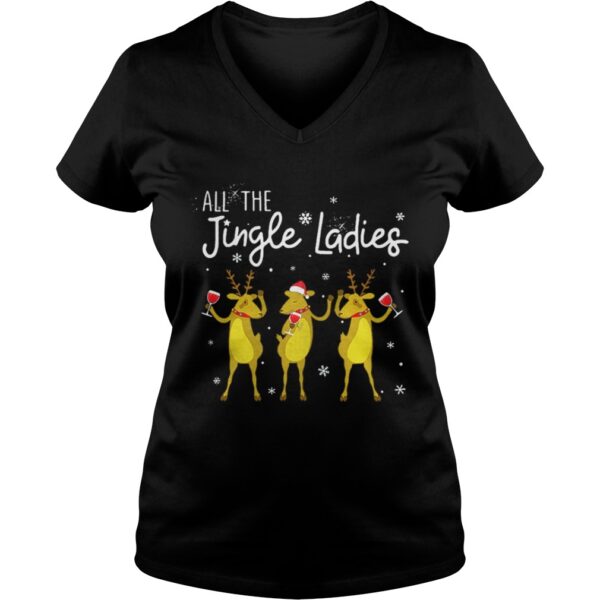 Reindeer drink wine all Jingle ladies Christmas shirt