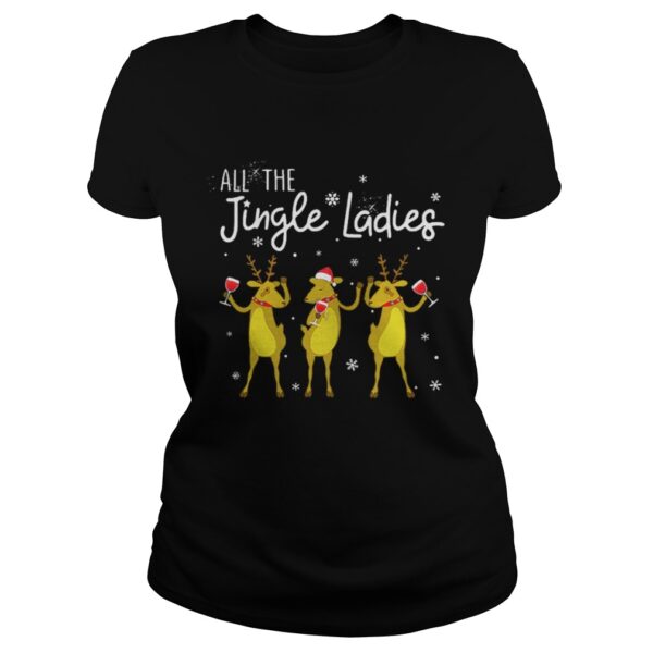 Reindeer drink wine all Jingle ladies Christmas shirt