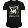 Roaring Into 100 Days Kindergarten Funny T Rex Dinosaur Boy shirt