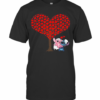 Romantic Stitch And Angel Love The Wedding Hearts Tree Disney T-Shirt