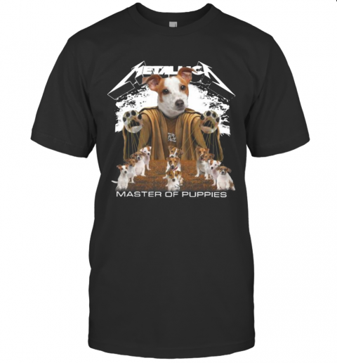 Russell Terrier Metallica Master Of Puppies T-Shirt Russell Terrier Metallica Master Of Puppies T-Shirt