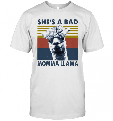 SHE's A BAD MOMMA LLAMA VINTAGE RETRO T-Shirt SHE's A BAD MOMMA LLAMA VINTAGE RETRO T-Shirt