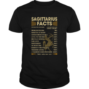 Sagittarius Facts Serving per container Daily Value shirt