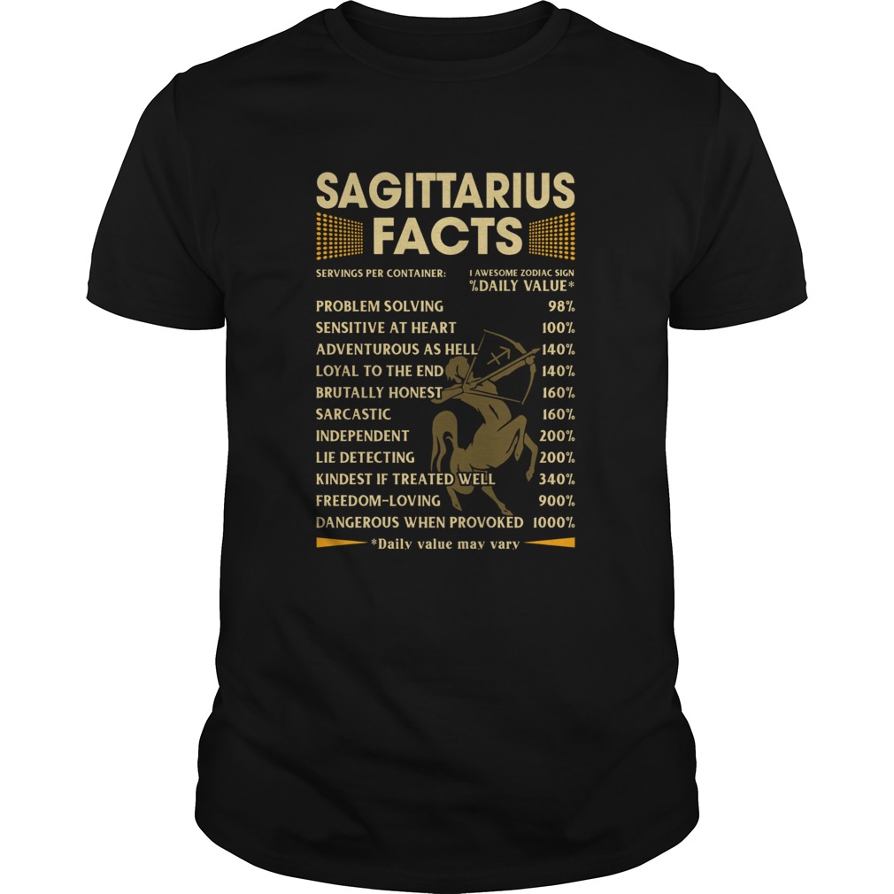 Sagittarius Facts Serving per container Daily Value shirt Sagittarius Facts Serving per container Daily Value shirt