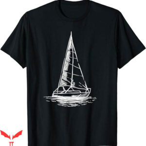 Sail Color T-Shirt Simple Drawing Sailboat T-Shirt Trending