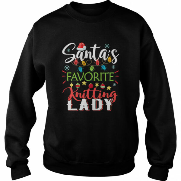 Santa’s Favorite Knitting Lady Xmas Light Santa Hat Christmas Gift Santas Favorite Knitting Lady  shirt